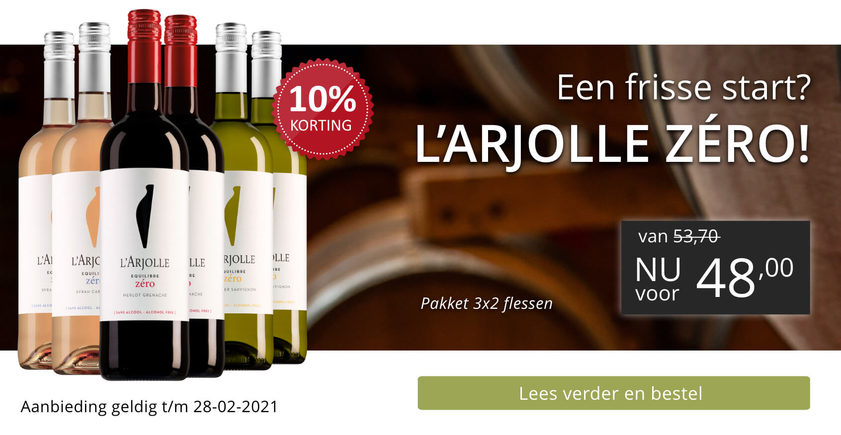 Pakket L'Arjolle Zéro (3x2 flessen)