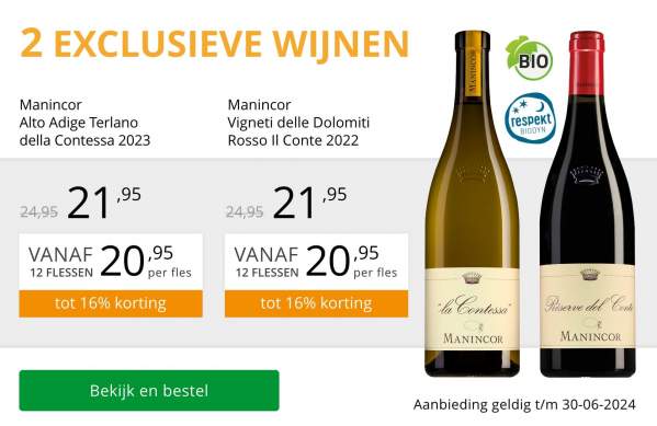 Twee exclusieve wijnen juni 2024