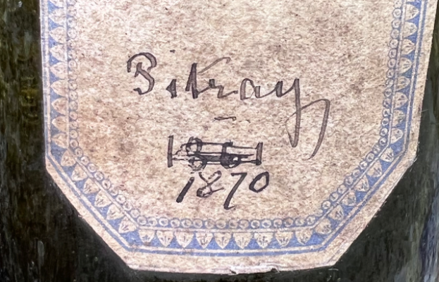 Het etiket uit 1870